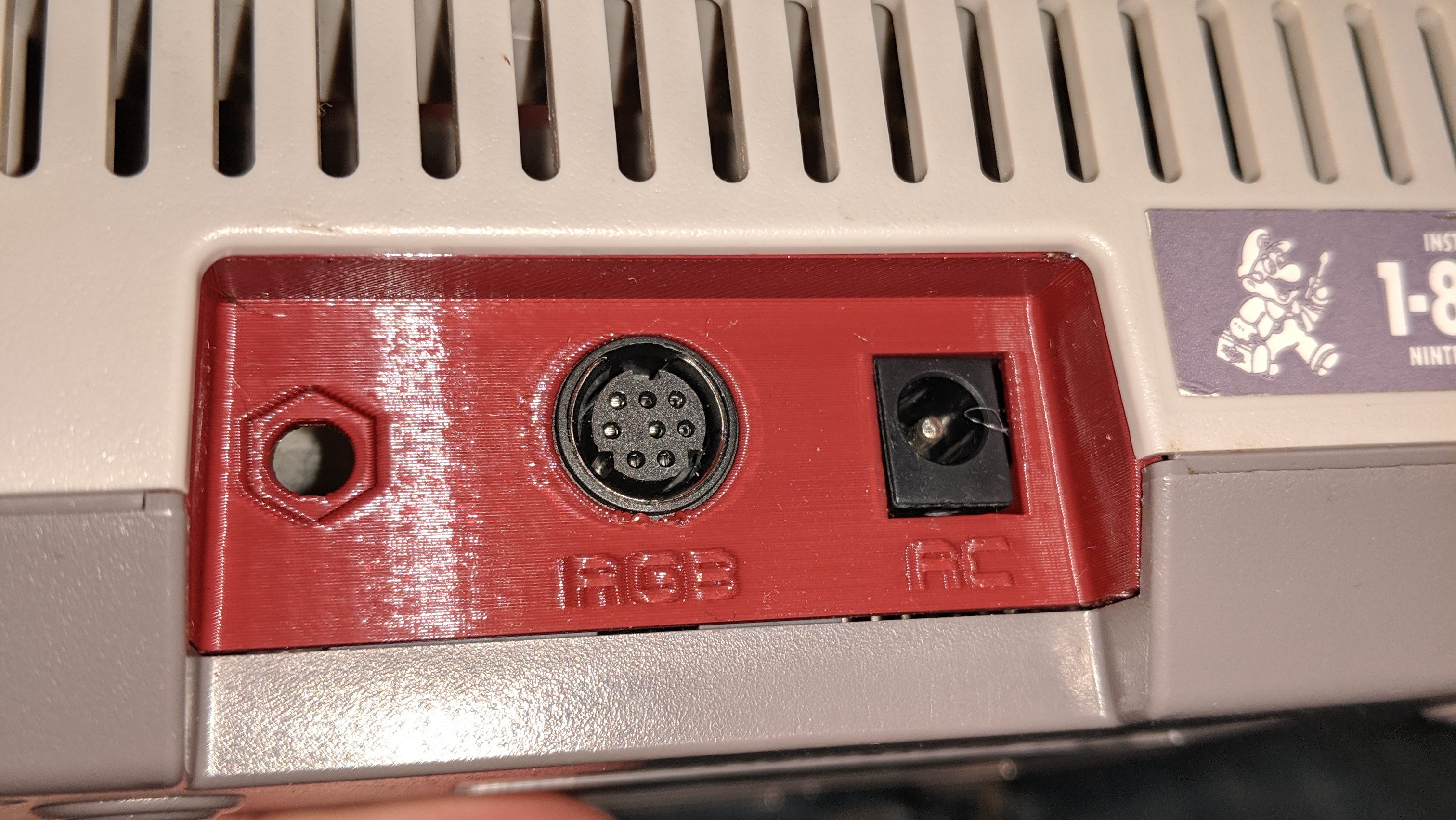 NES Toploader Mini Din RGB Replacement Rear Panel 3D Printed No Cut Mod