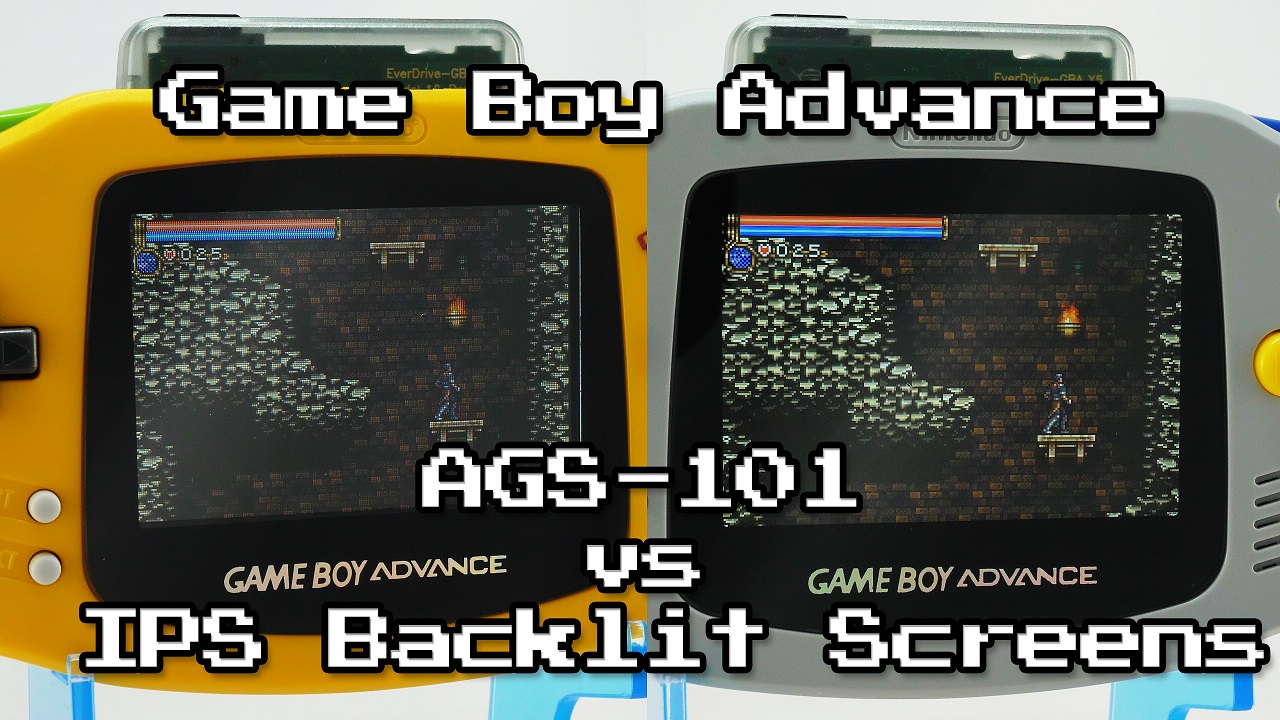 New GBA IPS Screen Comparison