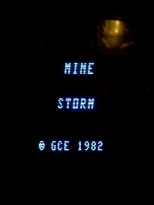 a Vectrex game start screen playing Mine Storm
