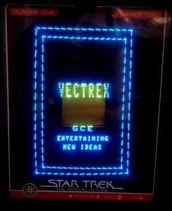 Vectrex logo, a colored overlay colors the center yellow