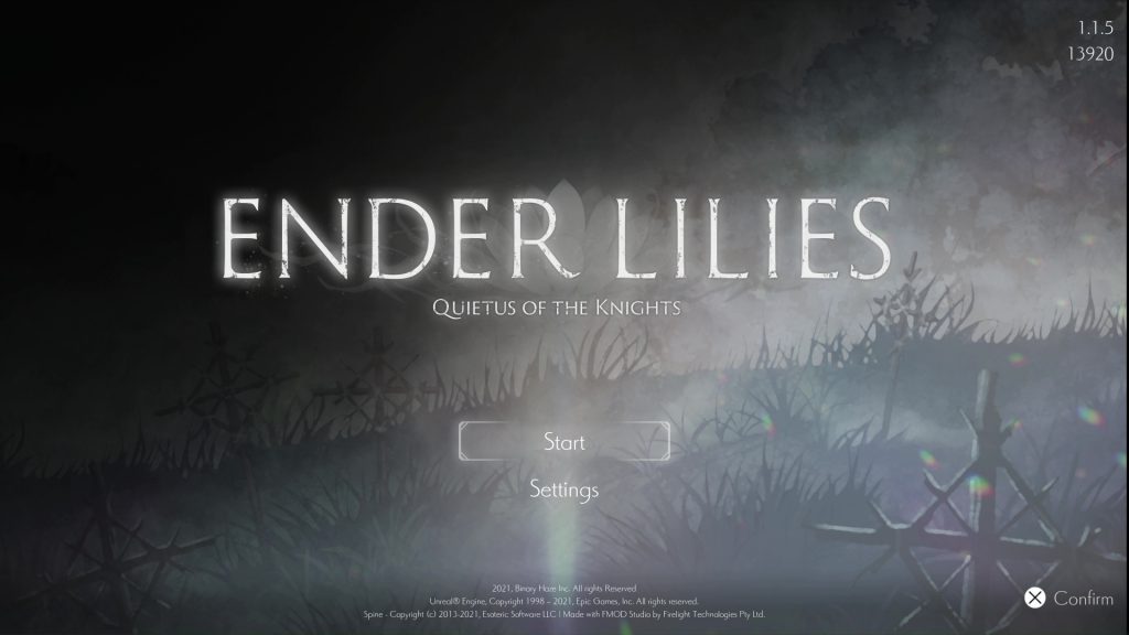 Ender Lilies title screen